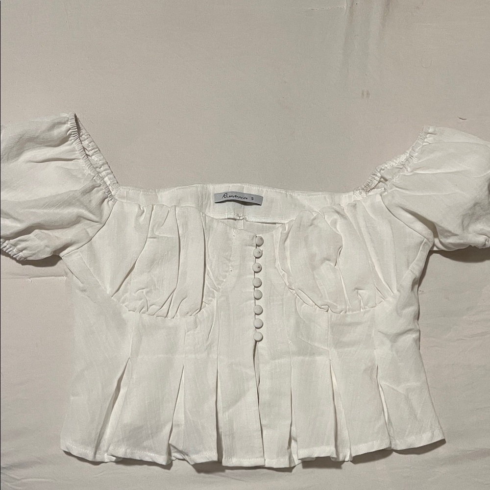 Zara White Off-Shoulder Blouse